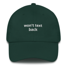 Load image into Gallery viewer, Won&#39;t Text Back Dad hat - The Gay Bar Shop
